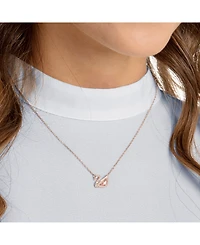 Swarovski Rose Gold-Tone Crystal Swan Pendant Necklace, 14-7/8" + 2" extender