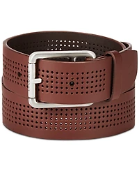 Lacoste Men's Harness Buckle Perforated Leather Belt