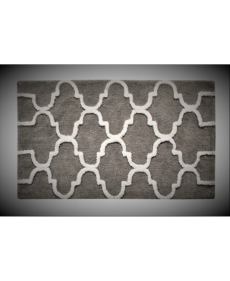 Saffron Fabs Geometric Non-Skid Cotton Bath Rug