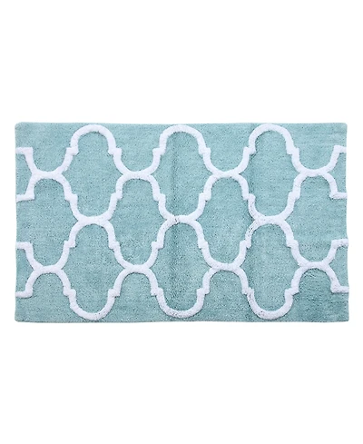 Saffron Fabs Geometric Non-Skid Cotton Bath Rug
