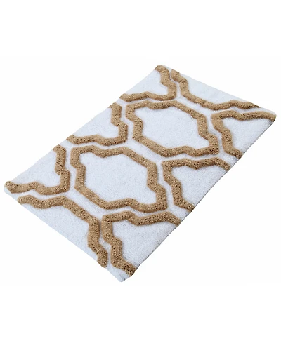 Saffron Fabs Quatrefoil Non-Skid Cotton Bath Rug, 24" x 36"