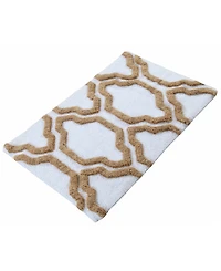 Saffron Fabs Quatrefoil Non-Skid Cotton Bath Rug, 24" x 36"