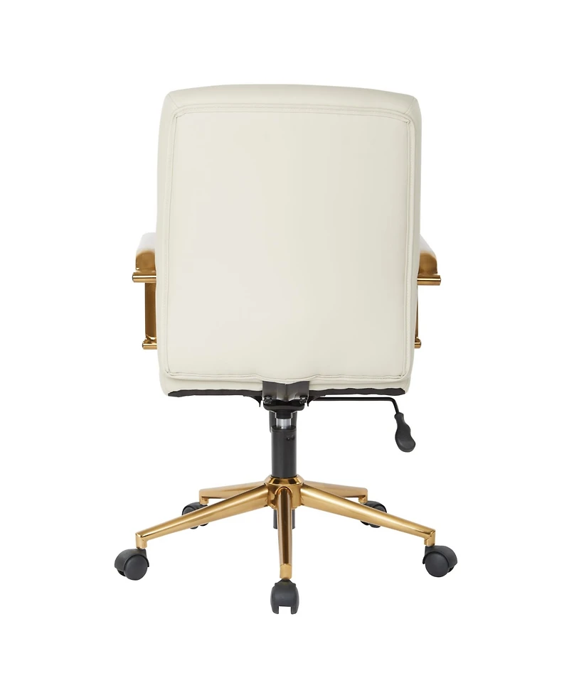 Mid-back Faux Leather Chair with Arms and Base