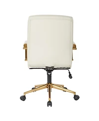 Mid-back Faux Leather Chair with Arms and Base