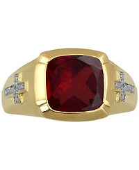 Men's Garnet (7-3/4 ct. t.w.) & Diamond Accent Ring in 18k Gold Over Sterling Silver