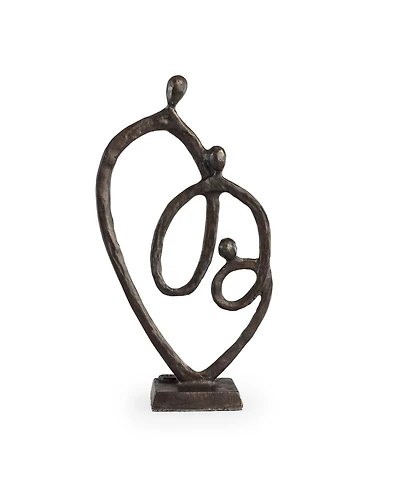 Danya B. Family of 3 Heart Ring of Love Bronze Sculpture