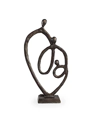 Danya B. Family of 3 Heart Ring of Love Bronze Sculpture
