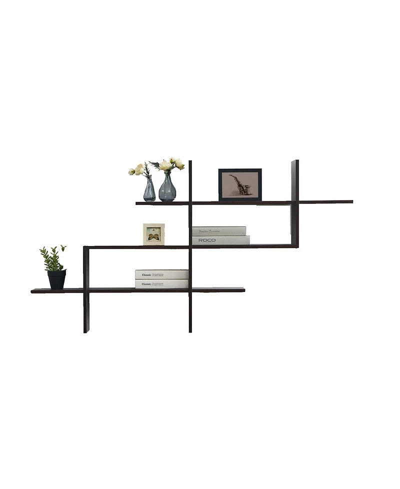 Danya B. 3-Tier Wall Mount Shelf with Criss Cross Asymmetrical Design