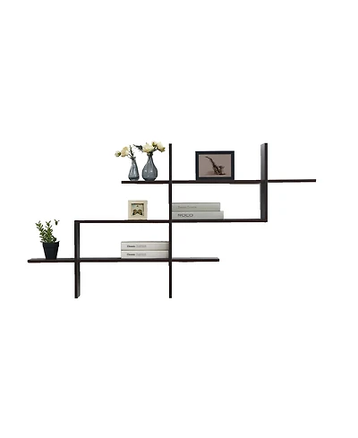 Danya B. 3-Tier Wall Mount Shelf with Criss Cross Asymmetrical Design