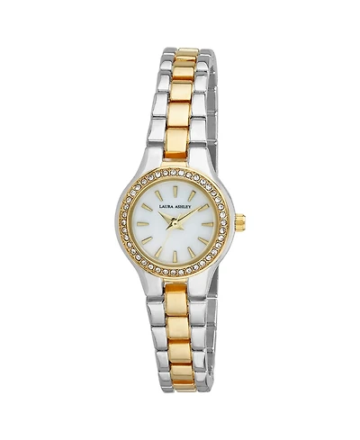 Laura Ashley Gold Mini Link Crystal Bezel Bracelet Watch