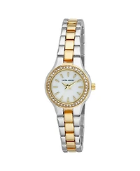 Laura Ashley Gold Mini Link Crystal Bezel Bracelet Watch