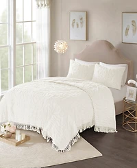 Madison Park Laetitia Medallion Fringe 3-Pc. Quilt Set, King/California King