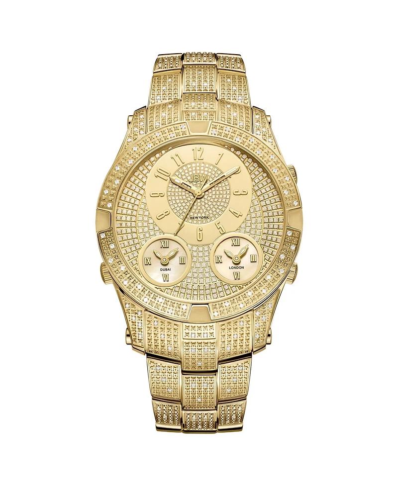 Jbw Men's Jet Setter Iii Diamond (1 ct.t.w.) 18k Gold Plated Stainless Steel Watch