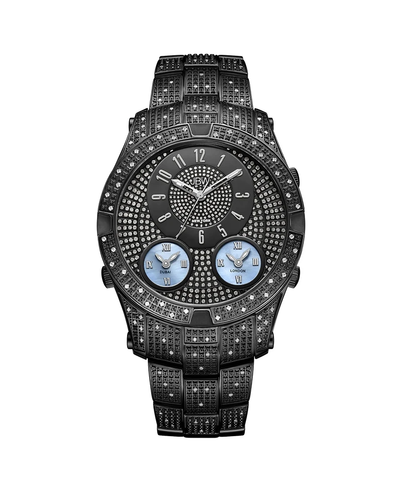 Jbw Men's Jet Setter Iii Diamond (1 ct.t.w.) Black Ion-Plated Stainless Steel Watch