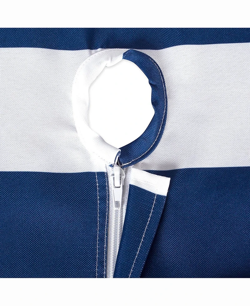 Nautical Blue Cabana Stripe Outdoor Table cloth with Zipper 60" X 120"