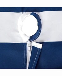 Nautical Blue Cabana Stripe Outdoor Table cloth with Zipper 60" X 120"