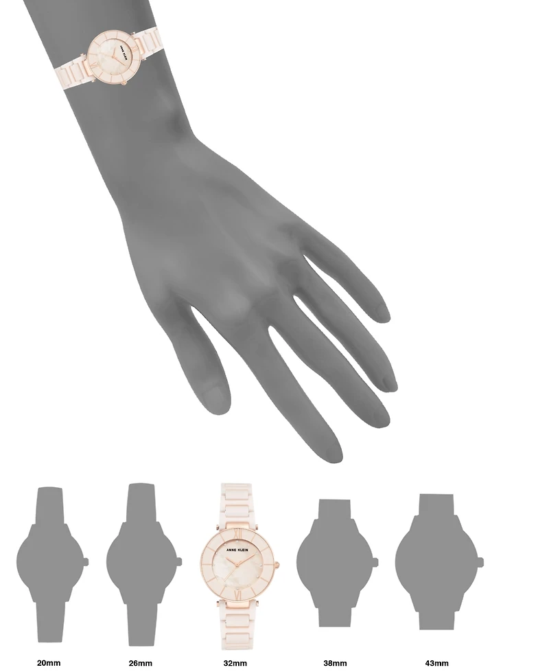 Anne Klein Genuine Mother of Pearl Dial with Cubic Zirconia Crystals Watch