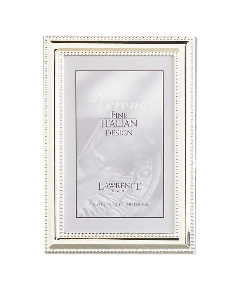 Lawrence Frames Metal Picture Frame Silver-Plate with Delicate Beading