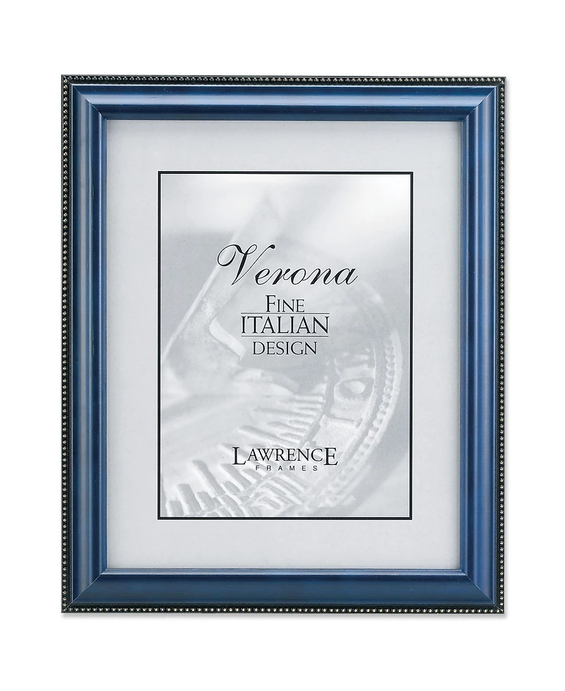 Lawrence Frames Blue Wood Picture Frame - Gold Bead Design - 8" x 10"