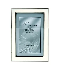 Lawrence Frames Silver Plated Metal with White Enamel Picture Frame
