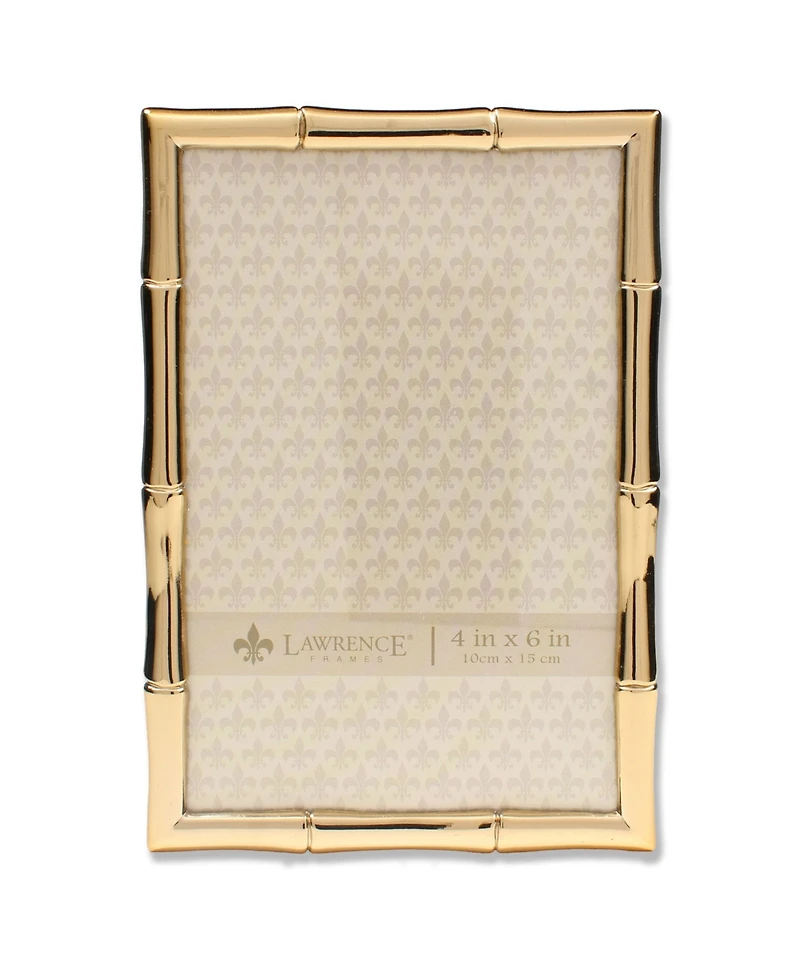 Lawrence Frames Gold Metal Picture Frame with Bamboo Design - 4" x 6"