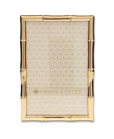 Lawrence Frames Gold Metal Picture Frame with Bamboo Design - 4" x 6"