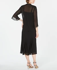 R&M Richards Sleeveless Beaded V-Neck Dress and Jacket