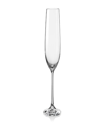 Red Vanilla Viola Fluted Champagne Glass 6.5 Oz, Set of 6