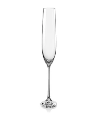Red Vanilla Viola Fluted Champagne Glass 6.5 Oz, Set of 6
