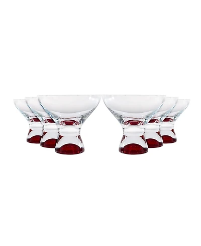 Red Vanilla Samba Colors Martini Dessert Glass 11 Oz