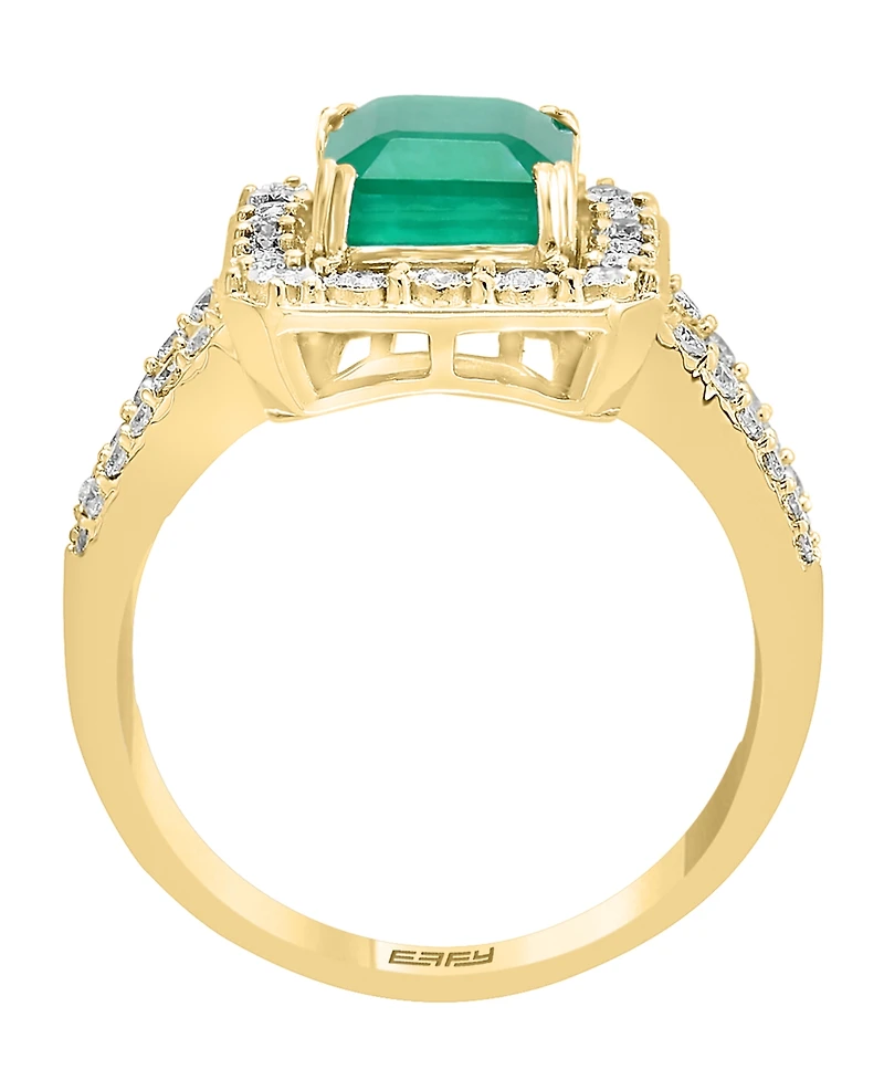 Effy Emerald (2-1/5 ct. t.w.) & Diamond (1/2 Ring 14k White Gold Yellow