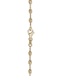 Italian Gold Diamond Cut Oval Bead, 18" Chain Necklace (2-5/8mm) in 14k Gold, Made in Italy