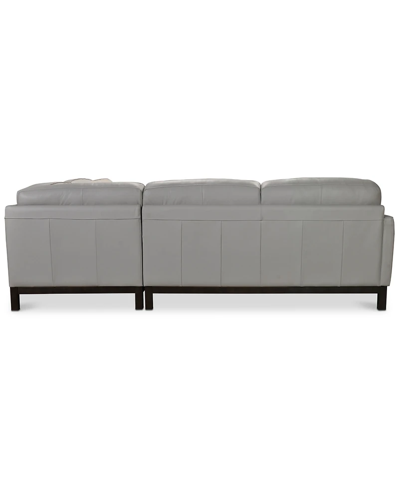 Closeout! Virton 3-Pc. Leather "L" Sectional Sofa, Created for Macy's