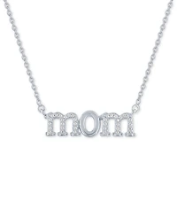 Diamond "Mom" 18" Pendant Necklace (1/10 ct. t.w.) in Sterling Silver