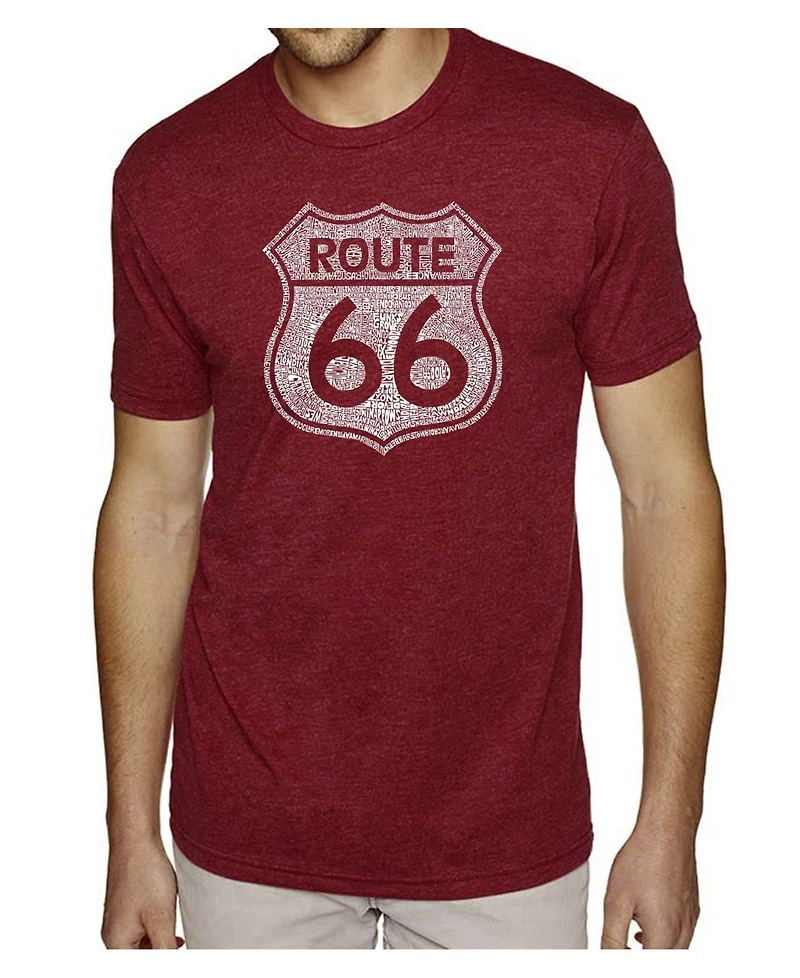 La Pop Art Mens Premium Blend Word T-Shirt - Route 66
