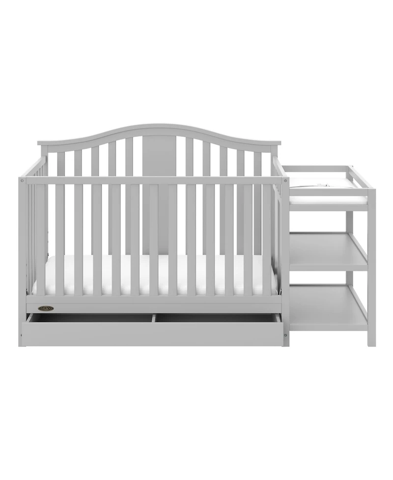 Graco Solano 4-in-1 Convertible Crib & Changer with Drawer - Pebble Gray