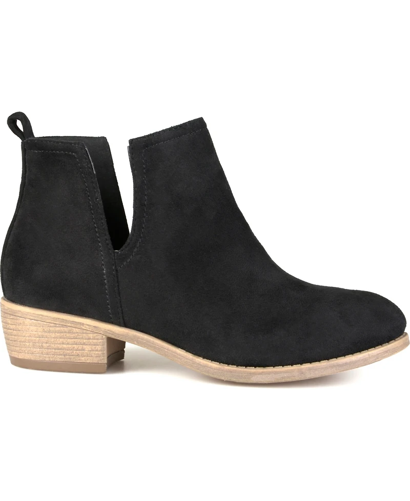 Journee Collection Women's Rimi Notched Ankle Stacked Heel Booties