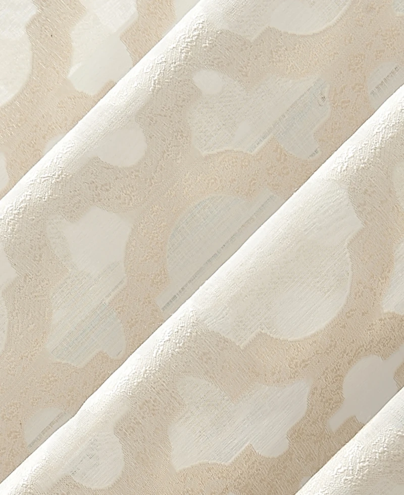 Yvette Trellis Jacquard Sheer Rod Pocket Curtain Panel