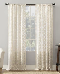 Yvette Trellis Jacquard Sheer Rod Pocket Curtain Panel