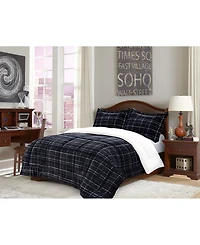 Elegant Comfort Plaid Micromink/Sherpa Reversible Down Alternative Microsuede -Pc. Comforter Sets