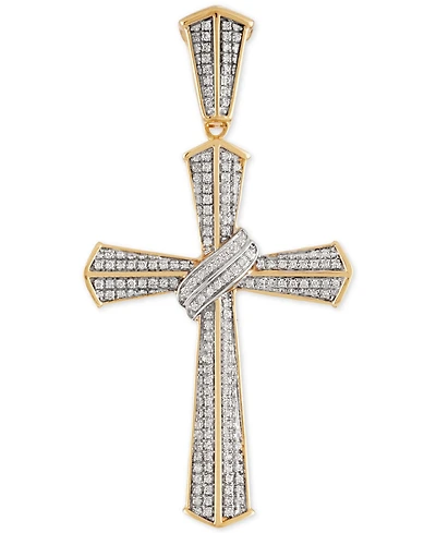 Diamond Cluster Cross Pendant (1/2 ct. t.w.) in 10k Gold