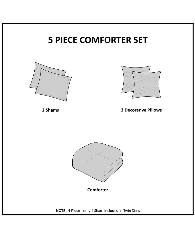 Intelligent Design Abby Pintucked Metallic 5-Pc. Comforter Set, Full/Queen