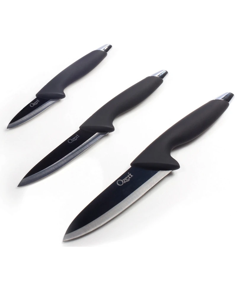 Ozeri Elite Chef 3-Piece Black Ceramic Knife Set