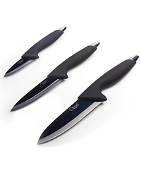 Ozeri Elite Chef 3-Piece Black Ceramic Knife Set