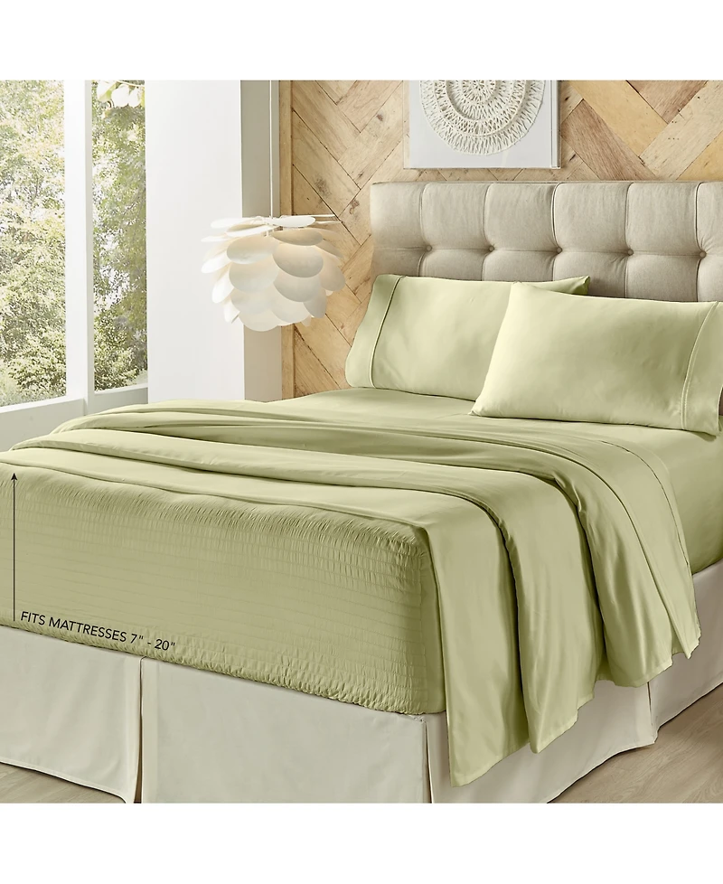 J Queen New York Royal Fit Microfiber Sheet Set, Full
