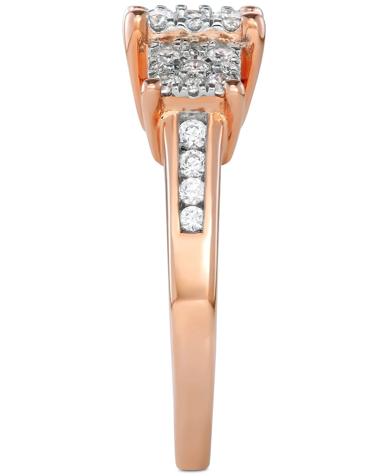 Diamond Princess Triple Halo Engagement Ring (3/4 ct. t.w.) 14k White, Yellow or Rose Gold