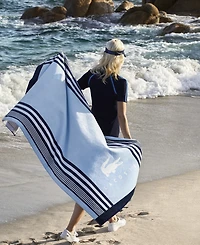 Lacoste Home Oki Striped Cotton Beach Towel