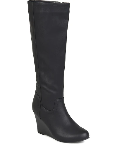 Journee Collection Women's Langly Knee High Wedge Boots