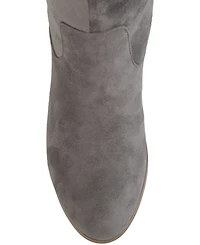 Journee Collection Women's Sanora Stacked Heel Mid Shaft Boots