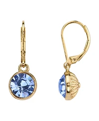 2028 14K Gold-Dipped Lt. Sapphire Blue Faceted Drop Earrings